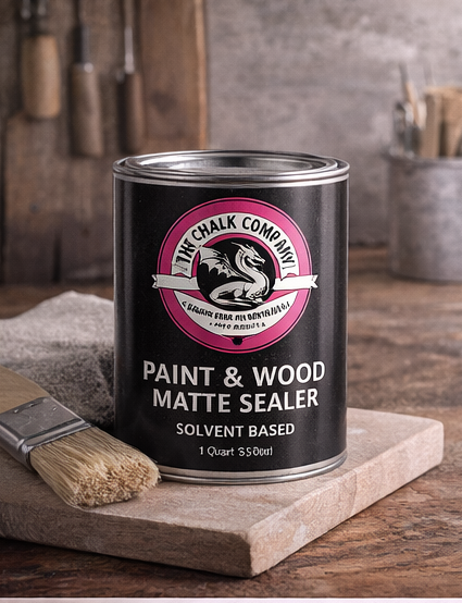 The Chalk Company Paint & Wood Matte Sealer | Solvent-Based Clear Protective Topcoat for Chalk Paint & Wood (1 Quart)